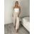 Kalhoty lněné  volnočasové dámské MODI (S/M/L ONE SIZE) ITALSKÁ MÓDA IMSM26001236