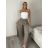 Kalhoty lněné  volnočasové dámské MODI (S/M/L ONE SIZE) ITALSKÁ MÓDA IMSM26001236