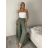 Kalhoty lněné  volnočasové dámské MODI (S/M/L ONE SIZE) ITALSKÁ MÓDA IMSM26001236