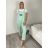 Nohavice teplákové dlhé s trakmi dámske EMILY (S/M/L ONE SIZE) TALIANSKA MÓDA IMC26001355/DU S/M/L svetlozelená