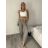 Kalhoty letní s páskem dámské TERNA  (S/M/L ONE SIZE) ITALSKÁ MÓDA IM426001356