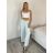 Kalhoty letní s páskem dámské TERNA  (S/M/L ONE SIZE) ITALSKÁ MÓDA IM426001356