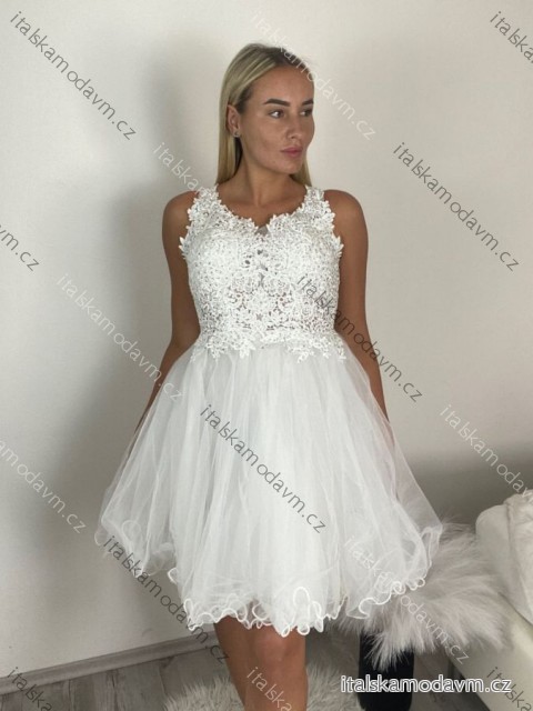 Šaty společenské, svatební elegantní bez rukávu krátké plesové dámské (S/M/L ONE SIZE) ITALSKÁ MÓDA IMM26HB50245