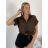 Košile kráký rukáv dámská TINA (S/M/L ONE SIZE) ITALSKÁ MÓDA IMWKH26001/DUR S/M/L zelená khaki