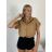 Košile kráký rukáv dámská TINA (S/M/L ONE SIZE) ITALSKÁ MÓDA IMWKH26001/DUR S/M/L zelená khaki