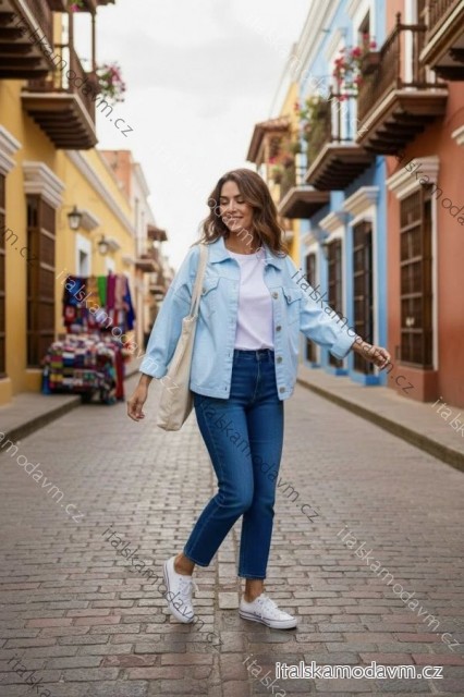 Bunda slabá dlhý rukáv dámska nadrozmer (44/46/48 ONE SIZE) TALIANSKA MÓDA IMD26070
