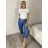 Kalhoty letní dlouhé riflové dámské (S/M/L ONE SIZE) ITALSKÁ MÓDA IMD2600012/DUR S/M/L modrá