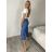 Kalhoty letní dlouhé riflové dámské (S/M/L ONE SIZE) ITALSKÁ MÓDA IMD2600012/DUR S/M/L modrá