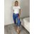 Kalhoty letní dlouhé riflové dámské (S/M/L ONE SIZE) ITALSKÁ MÓDA IMD2600012/DUR S/M/L modrá