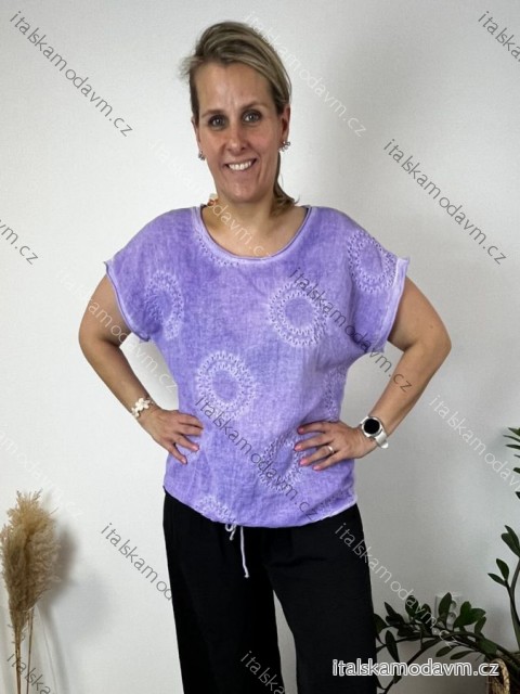 Tunika krátky rukáv dámska nadrozmer (44/46/48 ONE SIZE) TALIANSKA MODA IMSM26000328/DUR
