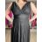 Šaty dlhé spoločenské tylové bez rukávov dámske BEATRICE (S/M/L ONE SIZE) TALIANSKA MÓDA IMWKH266086/DUR S/M/L čierna
