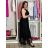 Šaty dlhé spoločenské tylové bez rukávov dámske BEATRICE (S/M/L ONE SIZE) TALIANSKA MÓDA IMWKH266086/DUR S/M/L čierna