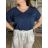 Kraťasy lněné dámské JINDRA (S/M/L ONE SIZE) ITALSKÁ MÓDA IMWEC260066/DUR S/M/L tmavě modrá