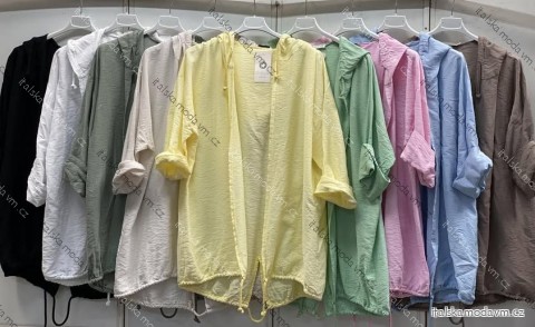 Cardigan slabý dlouhý rukáv dámský nadrozměr (46/48/50 ONE SIZE) ITALSKÁ MÓDA IMC26187
