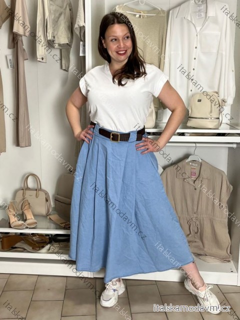 Sukně dlouhá s páskem dámská (S/M/L ONE SIZE) ITALSKÁ MÓDA IMWEC267509/DUR