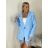 Sako s krajkou dlouhý rukáv dámské (S/M/L ONE SIZE) ITALSKÁ MÓDA IMPVN26251175/DUR S/M/L světle modrá