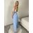 Kalhoty elegantní dlouhé s páskem dámské MISEL (S/M/L ONE SIZE) ITALSKÁ MÓDA 	 IMPVN262465/DUR S/M/L světle modrá