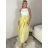 Sukňa dlhá s páskem  dámska ROMANA (S/M/L ONE SIZE) TALIANSKA MÓDA IMPDY2623403/DUR S/M/L žlutá