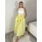 Sukňa dlhá s páskem  dámska ROMANA (S/M/L ONE SIZE) TALIANSKA MÓDA IMPDY2623403/DUR S/M/L žlutá