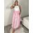 Sukně dlouhá s páskem  dámská ROMANA (S/M/L ONE SIZE) ITALSKÁ MÓDA IMPDY2623403/DUR S/M/L růžová světlá
