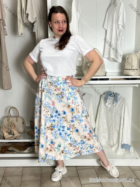 Sukně dlouhá s květinami dámská (S/M/L ONE SIZE) ITALSKÁ MÓDA IMD26002326/DUR