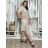 Šaty lněné košilové krátký rukáv dámské (S/M/L ONE SIZE) ITALSKÁ MODA IM7250001/DU béžová S/M/L
