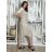 Šaty lněné košilové krátký rukáv dámské (S/M/L ONE SIZE) ITALSKÁ MODA IM7250001/DU béžová S/M/L