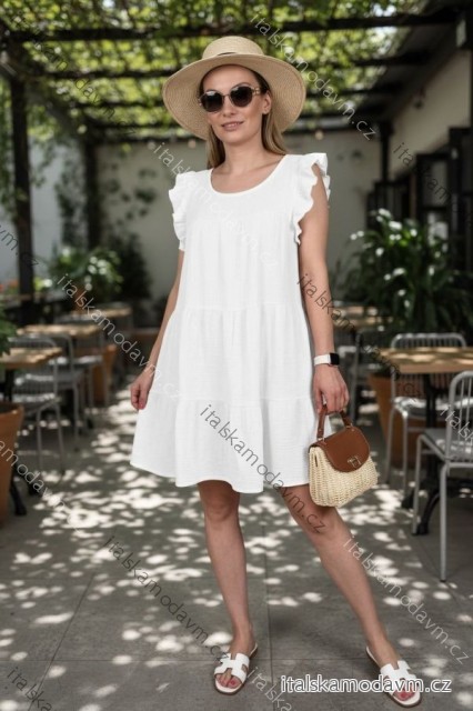 Šaty letné krátky rukáv dámske (S/M/L ONE SIZE) TALIANSKA MóDA IMD26098