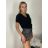 Tričko krátký rukáv dámské (S/M/L ONE SIZE) ITALSKÁ MÓDA IMPTI26NG3282/DUR S/M/L Černá