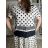 Košile puntíkatá krátký rukáv dámská (S/M/L ONE SIZE) ITALSKÁ MÓDA IMM26M7512/DUR S/M/L bílá