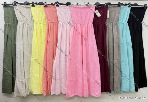 Šaty mušelín letní bez ramínek rukáv dámské (S/M/L ONE SIZE) ITALSKá MóDA IM426180