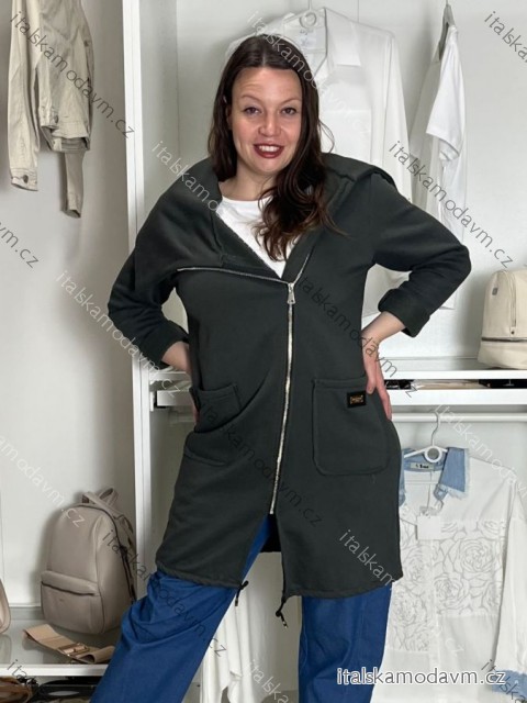 Mikina na zip dlhý dámsky (S/M/L/XL) TALIANSKA MÓDA IMD25281