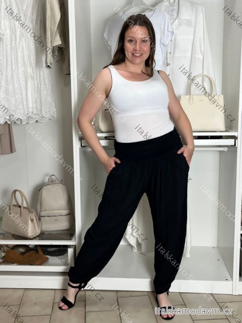 Nohavice aladinky letné dámske (S/M/L ONE SIZE) TALIANSKA MÓDA IM426181/DUR S/M/L čierna