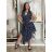 Šaty elegantní bez rukávu s páskem dámské (S/M/L ONE SIZE) italská moda IMWBJ260001/DUR S/M/L tmavě modrá