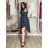 Šaty elegantní bez rukávu s páskem dámské (S/M/L ONE SIZE) italská moda IMWBJ260001/DUR S/M/L tmavě modrá