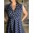 Šaty elegantní bez rukávu s páskem dámské (S/M/L ONE SIZE) italská moda IMWBJ260001/DUR S/M/L tmavě modrá