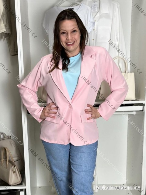 Sako dlhý rukáv dámske LIVINA (S-XL) TALIANSKA MÓDA IMPOZ2626104/DUR XL ružová