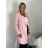 Kabátek slabý s páskem dlouhý rukáv dámský (S/M/L ONE SIZE) ITALSKÁ MÓDA IMPBN2691100/DUR S/M/L světle modrá