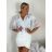 Tunika na knoflíky letní krátky rukáv dámska (S/M/L ONE SIZE) TALIANSKA MODA IMSM26000329/DUR S/M/L biela