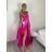 Šaty dlouhé letní na ramínka dámské (XS/S/M ONE SIZE) ITALSKÁ MÓDA IMPBB24B24780 vínová S/M