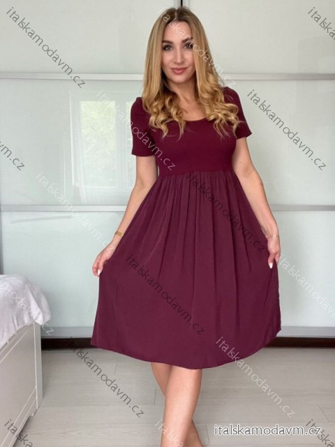 Šaty volnočasové letní krátký rukáv dámské VIOLA (S/M/L ONE SIZE) ITALSKÁ MÓDA IMSM25022
