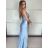 Šaty elegantní společenské dlouhé na ramínka dámské STELA (S/M ONE SIZE) ITALSKÁ MÓDA IM3260001