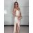 Šaty elegantní společenské dlouhé na ramínka dámské STELA (S/M ONE SIZE) ITALSKÁ MÓDA IM3260001