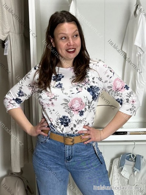 Tričko s 3/4 rukávem dámské TAMARA  (M/L/XL ONE SIZE) ITALSKá MóDA IM518079-1/DUR