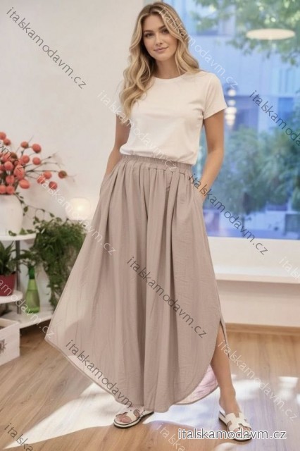 Kalhoty dlouhé letní dámské (S/M/L ONE SIZE) ITALSKÁ MÓDA IMD26093