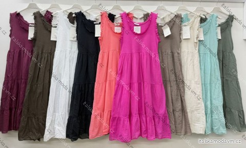 Šaty letné na ramienka rukáv dámske (S/M/L ONE SIZE) TALIANSKA MóDA IM426179