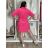 Šaty košilové letní puntíkaté 3/4 rukáv dámské (S/M/L/XL ONE SIZE) ITALSKÁ MÓDA IMM26M24081B