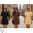 Šaty elegantný krátky rukáv s riasením dámske (S/M/L) talianska moda IMWAX260001