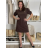 Šaty elegantný krátky rukáv s riasením dámske (S/M/L) talianska moda IMWAX260001