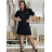 Šaty elegantní krátký rukáv s řasením dámské (S/M/L) italská moda IMWAX260001/DR S/M/L tmavě hnědá